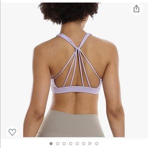 icyzone Padded Strappy Sports Bra Yoga Tops Activewear Workout Clothes for Women